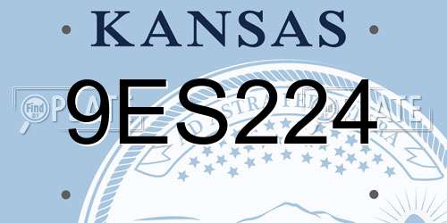 9ES224 Kansas License Plate