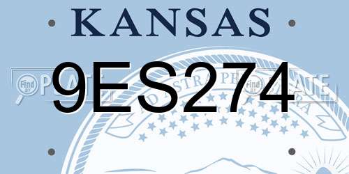 9ES274 Kansas License Plate