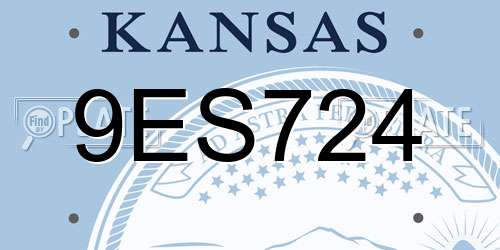 9ES724 Kansas License Plate