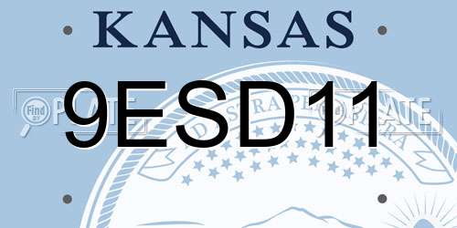 9ESD11 Kansas License Plate