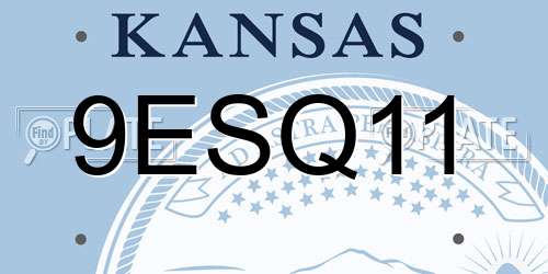 9ESQ11 Kansas License Plate