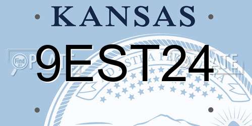 9EST24 Kansas License Plate