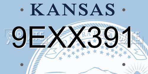 9EXX391 Kansas License Plate