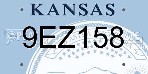 9EZ158 Kansas License Plate