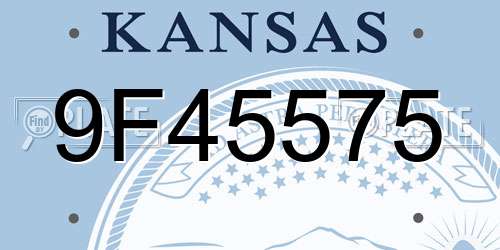 9F45575 Kansas License Plate