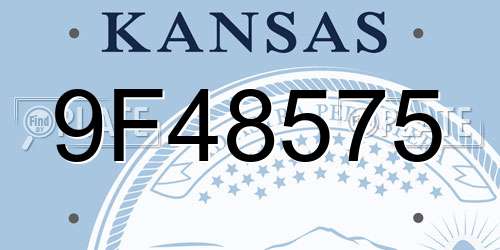 9F48575 Kansas License Plate