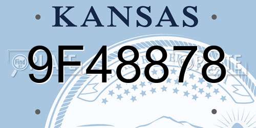 9F48878 Kansas License Plate