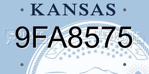 9FA8575 Kansas License Plate