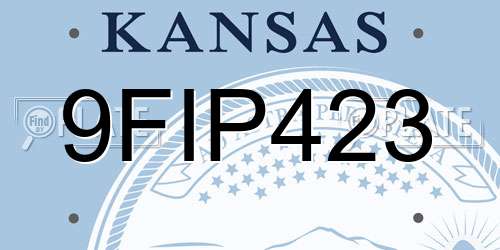 9FIP423 Kansas License Plate