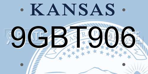 9GBT906 Kansas License Plate