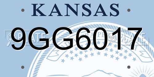 9GG6017 Kansas License Plate