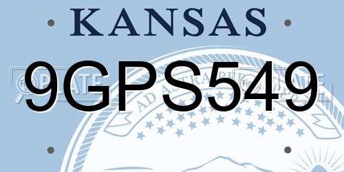 9GPS549 Kansas License Plate