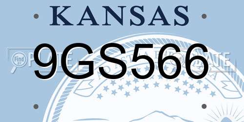 9GS566 Kansas License Plate