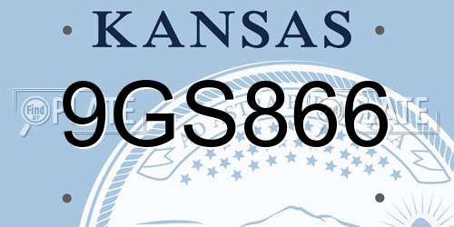 9GS866 Kansas License Plate