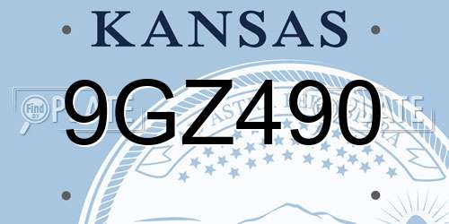 9GZ490 Kansas License Plate