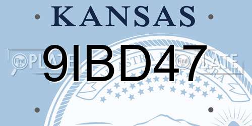 9IBD47 Kansas License Plate