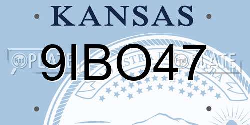9IBO47 Kansas License Plate
