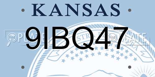 9IBQ47 Kansas License Plate