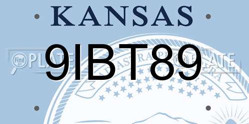 9IBT89 Kansas License Plate