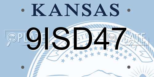 9ISD47 Kansas License Plate