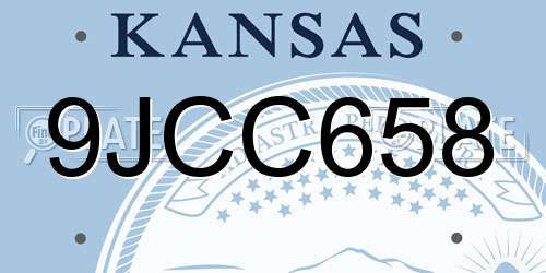 9JCC658 Kansas License Plate