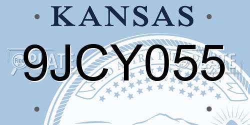 9JCY055 Kansas License Plate