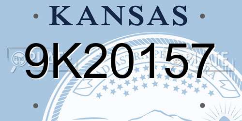 9K20157 Kansas License Plate