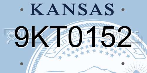 9KT0152 Kansas License Plate