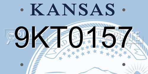 9KT0157 Kansas License Plate