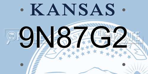 9N87G2 Kansas License Plate