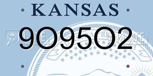 9O95O2 Kansas License Plate
