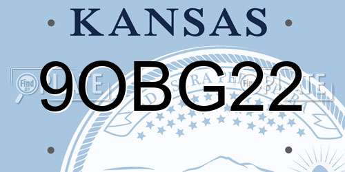 9OBG22 Kansas License Plate
