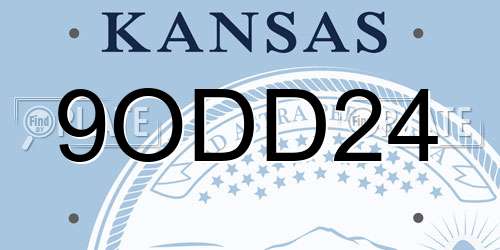 9ODD24 Kansas License Plate