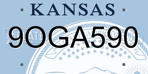 9OGA590 Kansas License Plate