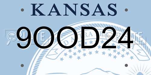 9OOD24 Kansas License Plate
