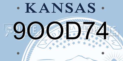 9OOD74 Kansas License Plate