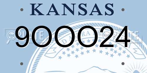 9OOO24 Kansas License Plate