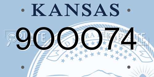 9OOO74 Kansas License Plate