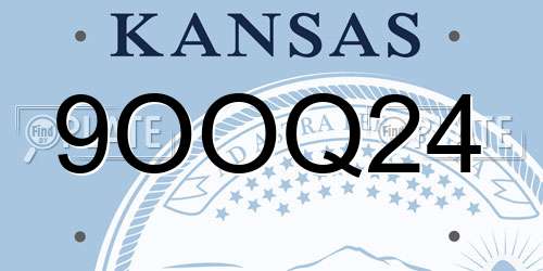 9OOQ24 Kansas License Plate