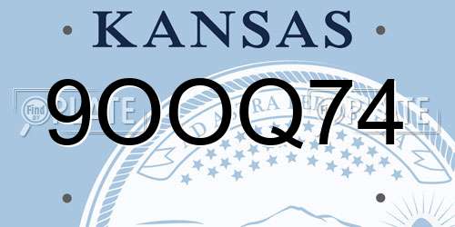 9OOQ74 Kansas License Plate