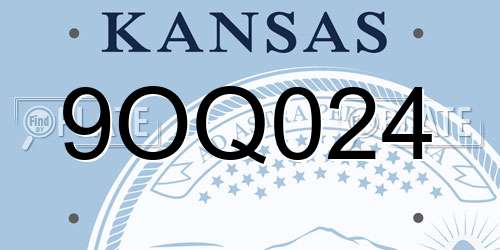 9OQ024 Kansas License Plate