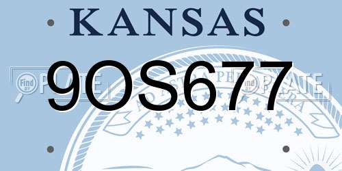 9OS677 Kansas License Plate