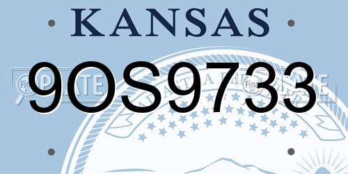 9OS9733 Kansas License Plate