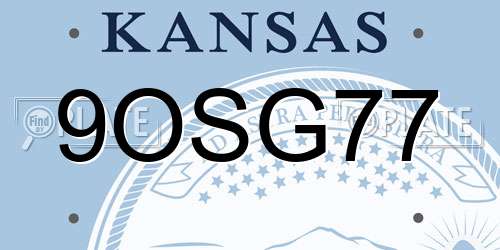 9OSG77 Kansas License Plate