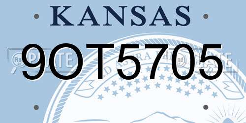 9OT5705 Kansas License Plate