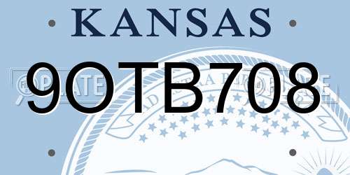 9OTB708 Kansas License Plate