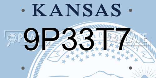 9P33T7 Kansas License Plate