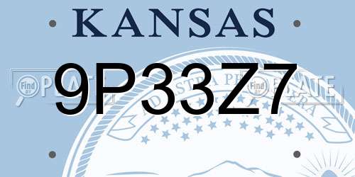 9P33Z7 Kansas License Plate