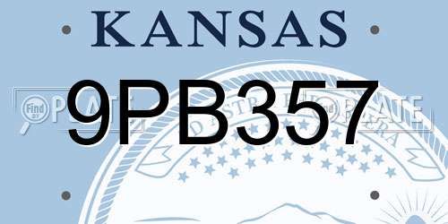9PB357 Kansas License Plate