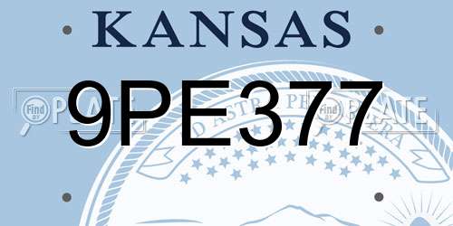 9PE377 Kansas License Plate